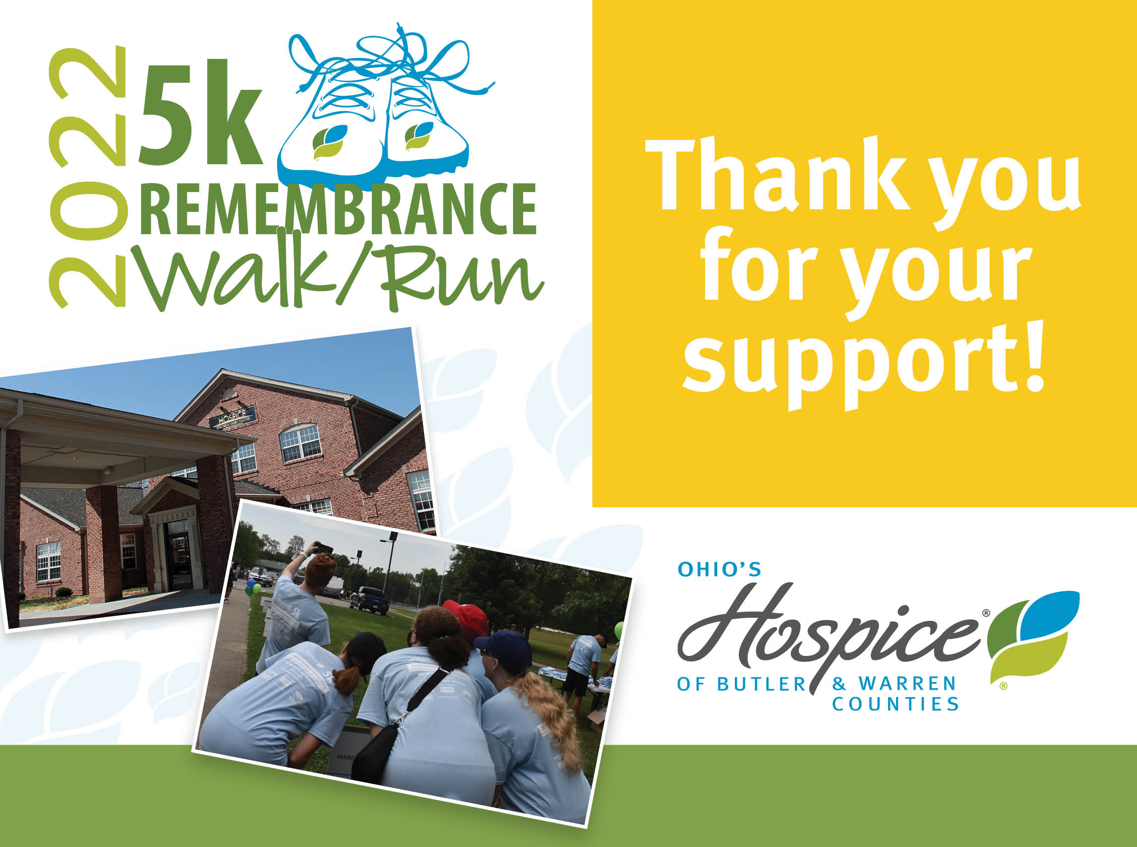 Thank you for your support of the 2022 5k Remebrance Wak/Run! | Ohio's Hospice of Butler & Warren Counties